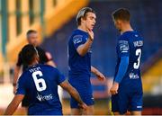 26 September 2020; Matthew Smith, centre, and Tyreke Wilson of Waterford, right, congratulate each pther following their side's victory during the SSE Airtricity League Premier Division match between Waterford and Sligo Rovers at the RSC in Waterford. Photo by Seb Daly/Sportsfile
