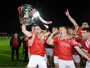26 September 2020; East Kerry captain Dan O'Donoghue lifts the cup as his team-mates celebrate after the Kerry County Senior Football Championship Final match between East Kerry and Mid Kerry at Austin Stack Park in Tralee, Kerry. Photo by Matt Browne/Sportsfile