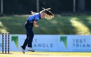 27 September 2020; Orla Prendergast of Typhoons bowls during the Women's Super Series match between Scorchers and Typhoons at Malahide Cricket Club in Dublin. Photo by Sam Barnes/Sportsfile