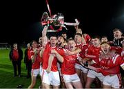 26 September 2020; East Kerry captain Dan O'Donoghue lifts the cup as his team-mates celebrate after the Kerry County Senior Football Championship Final match between East Kerry and Mid Kerry at Austin Stack Park in Tralee, Kerry. Photo by Matt Browne/Sportsfile