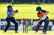 27 September 2020; Shauna Kavanagh of Scorchers watches on as Sarah Forbes of Typhoons fumbles a catch during the Women's Super Series match between Scorchers and Typhoons at Malahide Cricket Club in Dublin. Photo by Sam Barnes/Sportsfile