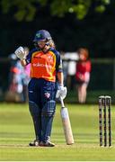 27 September 2020; Leah Paul of Scorchers acknowledges her team-mates after making her half century during the Women's Super Series match between Scorchers and Typhoons at Malahide Cricket Club in Dublin. Photo by Sam Barnes/Sportsfile
