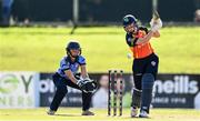 27 September 2020; Sophie MacMahon of Scorchers plays a shot watched by Sarah Forbes of Typhoons during the Women's Super Series match between Scorchers and Typhoons at Malahide Cricket Club in Dublin. Photo by Sam Barnes/Sportsfile