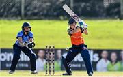 27 September 2020; Alana Dalzell of Scorchers plays a shot watched by Sarah Forbes of Typhoons during the Women's Super Series match between Scorchers and Typhoons at Malahide Cricket Club in Dublin. Photo by Sam Barnes/Sportsfile