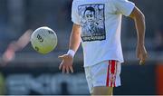 27 September 2020; A general view of a t-shirt worn by the Cuala players in the warm-up in support of their team-mate Seán Drummond, who was injured in an accident last year, before the Dublin County Senior 2 Football Championship Final match between Cuala and St Brigid's at Parnell Park in Dublin. Photo by Piaras Ó Mídheach/Sportsfile