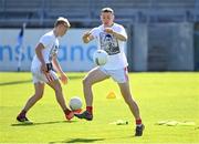 27 September 2020; Con O'Callaghan of Cuala wearing a t-shirt in the warm-up in support of his team-mate Seán Drummond, who was injured in an accident last year, before the Dublin County Senior 2 Football Championship Final match between Cuala and St Brigid's at Parnell Park in Dublin. Photo by Piaras Ó Mídheach/Sportsfile