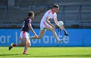 27 September 2020; Liam Campbell of St Brigid's loses his boot as he gets past James Power of Cuala during the Dublin County Senior 2 Football Championship Final match between Cuala and St Brigid's at Parnell Park in Dublin. Photo by Piaras Ó Mídheach/Sportsfile