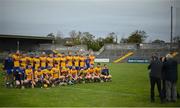 27 September 2020; Sixmilebridge players stand for a team photo prior to during the Clare County Senior Hurling Championship Final match between O'Callaghan's Mills and Sixmilebridge at Cusack Park in Ennis, Clare. Photo by David Fitzgerald/Sportsfile