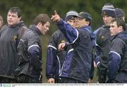 15 January 2004; Leinster Coach Gary Ella pictured with his players during squad training. Leinster Squad Training, Old Belvedere Rugby Club, Donnybrook, Dublin. Picture credit; Matt Browne / SPORTSFILE *EDI*