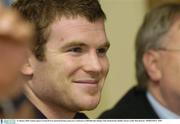 15 January 2004; Leinster player Gordon D'Arcy pictured during a team press conference at Old Belvedere Rugby Club, Donnybrook, Dublin. Picture credit; Matt Browne / SPORTSFILE *EDI*
