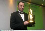 16 January 2004; Longford Town manager Alan Mathews who was presented with the Personality of the year Award at the eircom Soccer Writers Association  Awards at a banquet in the Alexander Hotel, Dublin. Picture credit; David Maher / SPORTSFILE *EDI*