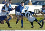 17 January 2004; Graham Ingles, St. Mary's, in action against Jerry Murray, left, and Darragh Lyons, Cork Constitution. AIB All Ireland League 2003-2004, Division 1, Cork Constitution v St. Mary's, Temple Hill, Cork. Picture credit; David Maher / SPORTSFILE *EDI*