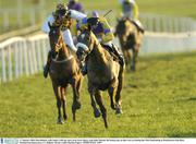 17 January 2004; Petertheknot, with Jamie Codd up, races away from Jakers, with John Thomas McNamara up, on their way to winning the Club Fundraising at Punchestown Flat Race, Punchestown Racecourse, Co. Kildare. Picture credit; Damien Eagers / SPORTSFILE *EDI*