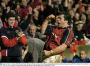 17 January 2004; Marcus Horan, Munster, celebrates scoring a try which was subsequently disallowed. Heineken European Cup 2003-2004, Round 4, Pool 5, Munster v Gloucester, Thomond Park, Limerick. Picture credit; Brendan Moran / SPORTSFILE *EDI*