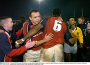17 January 2004; Munster's Rob Henderson congratulates captain Jim Williams, 6, at the final whistle. Heineken European Cup 2003-2004, Round 4, Pool 5, Munster v Gloucester, Thomond Park, Limerick. Picture credit; Matt Browne / SPORTSFILE *EDI*