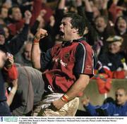 17 January 2004; Marcus Horan, Munster, celebrates scoring a try which was subsequently disallowed. Heineken European Cup 2003-2004, Round 4, Pool 5, Munster v Gloucester, Thomond Park, Limerick. Picture credit; Brendan Moran / SPORTSFILE *EDI*