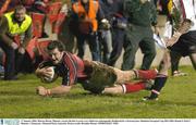 17 January 2004; Marcus Horan, Munster, crosses the line to score a try which was subsequently disallowed for a forward pass. Heineken European Cup 2003-2004, Round 4, Pool 5, Munster v Gloucester, Thomond Park, Limerick. Picture credit; Brendan Moran / SPORTSFILE *EDI*
