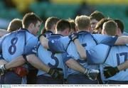 11 January 2004; Dublin players listen to captain Ciaran Whelan before the start of the game. O'Byrne Cup, Carlow v Dublin, Dr Cullen Park, Carlow. Picture credit; Ray McManus / SPORTSFILE *EDI*