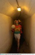 11 January 2004; The Carlow captain Mark Carpenter leads his team down the tunnel to the pitch. O'Byrne Cup, Carlow v Dublin, Dr Cullen Park, Carlow. Picture credit; Ray McManus / SPORTSFILE *EDI*