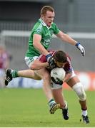 29 June 2013; Paul Sharry, Westmeath, in action against Martin McGrath, Fermanagh. GAA Football All-Ireland Senior Championship, Round 1, Westmeath v Fermanagh, Cusack Park, Mullingar, Co. Westmeath. Picture credit: Brian Lawless / SPORTSFILE