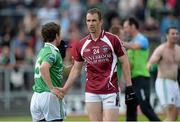 29 June 2013; Dessie Dolan, Westmeath, shakes hands with Chris O'Brien, Fermanagh, as he leaves the pitch. GAA Football All-Ireland Senior Championship, Round 1, Westmeath v Fermanagh, Cusack Park, Mullingar, Co. Westmeath. Picture credit: Brian Lawless / SPORTSFILE