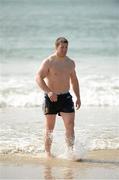 3 July 2013; Sean O'Brien, British & Irish Lions, during a recovery session in the sea at Noosa Beach following squad training ahead of their 3rd test match against Australia on Saturday. British & Irish Lions Tour 2013, Recovery Session. Noosa Heads, Queensland, Australia. Picture credit: Stephen McCarthy / SPORTSFILE