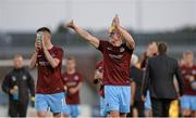 4 July 2013; Drogheda United's Paul O'Connor and team-mate Gavin Brennan, left, applaud the supporters after the final whistle. UEFA Europa League, First Qualifying Round, First Leg, Drogheda United v Malmö FF, Tallaght Stadium, Tallaght, Dublin. Picture credit: Matt Browne / SPORTSFILE