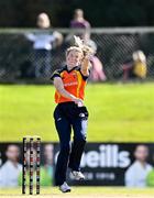 27 September 2020; Kate McEvoy of Scorchers bowls during the Women's Super Series match between Scorchers and Typhoons at Malahide Cricket Club in Dublin. Photo by Sam Barnes/Sportsfile