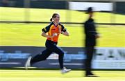 27 September 2020; Sophie MacMahon of Scorchers bowls during the Women's Super Series match between Scorchers and Typhoons at Malahide Cricket Club in Dublin. Photo by Sam Barnes/Sportsfile