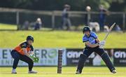 27 September 2020; Rebecca Stokell of Typhoons plays a shot watched by Shauna Kavanagh of Scorchers during the Women's Super Series match between Scorchers and Typhoons at Malahide Cricket Club in Dublin. Photo by Sam Barnes/Sportsfile