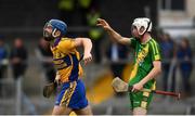 27 September 2020; Alex Morey of Sixmilebridge and Mike Cotter of O'Callaghan's Mills during the Clare County Senior Hurling Championship Final match between O'Callaghan's Mills and Sixmilebridge at Cusack Park in Ennis, Clare. Photo by David Fitzgerald/Sportsfile