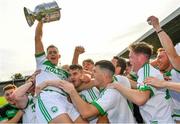 27 September 2020; Ballyhale Shamrocks captain Richie Reid is lifted up by his team-mates following their side's victory during the Kilkenny County Senior Hurling Championship Final match between Ballyhale Shamrocks and Dicksboro at UPMC Nowlan Park in Kilkenny. Photo by Seb Daly/Sportsfile