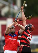 27 September 2020; Conor Cooney of St Thomas /in action against Ronan Garvey of Cappataggle during the Galway County Senior Hurling Championship Semi-Final match between St Thomas and Cappataggle at Kenny Park in Athenry, Galway. Photo by Harry Murphy/Sportsfile