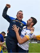 27 September 2020; Sixmilebridge coach Davy Fitzgerald celebrates with coach Timmy Crowe following the Clare County Senior Hurling Championship Final match between O'Callaghan's Mills and Sixmilebridge at Cusack Park in Ennis, Clare. Photo by David Fitzgerald/Sportsfile