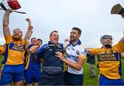 27 September 2020; Sixmilebridge coach Davy Fitzgerald celebrates with coach Timmy Crowe and players following the Clare County Senior Hurling Championship Final match between O'Callaghan's Mills and Sixmilebridge at Cusack Park in Ennis, Clare. Photo by David Fitzgerald/Sportsfile