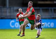 27 September 2020; Paddy Small of Ballymun Kickhams is fouled by Darren O'Reilly of Ballyboden St Enda's during the Dublin County Senior 1 Football Championship Final match between Ballyboden St Enda's and Ballymun Kickhams at Parnell Park in Dublin. Photo by Piaras Ó Mídheach/Sportsfile