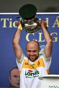 27 September 2020; The Clonmel Commercials captain Jamie Peters lifts the O'Dwyer Cup after the Tipperary County Senior Football Championship Final match between Clonmel Commercials and Loughmore-Castleiney at Semple Stadium in Thurles, Tipperary. Photo by Ray McManus/Sportsfile