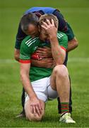 27 September 2020; Noel McGrath of Loughmore-Castleiney is comforted by team manager Frankie McGrath after the Tipperary County Senior Football Championship Final match between Clonmel Commercials and Loughmore-Castleiney at Semple Stadium in Thurles, Tipperary. Photo by Ray McManus/Sportsfile