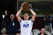 27 September 2020; St Loman's Mullingar captain John Heslin lifts the trophy following his side's victory in the Westmeath County Senior Football Championship Final match between Tyrrelspass and St Loman's Mullingar at TEG Cusack Park in Mullingar, Westmeath. Photo by Ramsey Cardy/Sportsfile