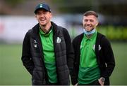 27 September 2020; Aaron Greene, left, and Jack Byrne of Shamrock Rovers prior to the SSE Airtricity League Premier Division match between Dundalk and Shamrock Rovers at Oriel Park in Dundalk, Louth. Photo by Stephen McCarthy/Sportsfile