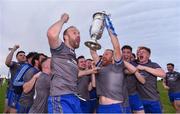 27 September 2020; JP Rooney of Naomh Mairtin lifts the Joe Ward Cup alongside his team-mates following the Louth County Senior Football Championship Final match between Naomh Mairtin and Ardee St Mary’s at Darver Louth Centre of Excellence in Louth. Photo by Ben McShane/Sportsfile