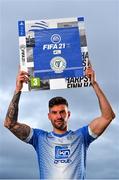 2 October 2020; SSE Airtricity League FIFA 21 Club Packs are back. Featuring the individual club crest of all 10 Premier Division teams, these exclusive sleeves will be available to download free from https://www.ea.com/games/fifa/fifa-21 when the game launches Friday, 9th October! Adam Foley of Finn Harps at the FIFA 21 Launch at Finn Park in Ballybofey, Donegal. Photo by Eóin Noonan/Sportsfile