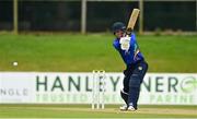 28 September 2020; Nathan McGuire of North West Warriors plays a shot before being caught by Lorcan Tucker of Leinster Lightning during the Test Triangle Inter-Provincial Series 50 over match between Leinster Lightning and North-West Warriors at Malahide Cricket in Dublin. Photo by Sam Barnes/Sportsfile