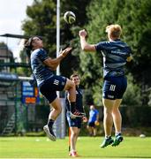 28 September 2020; James Lowe, left, and Tommy O'Brien during Leinster Rugby squad training at UCD in Dublin. Photo by Ramsey Cardy/Sportsfile