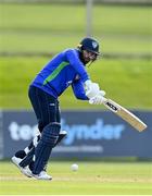 28 September 2020; Stuart Thompson of North West Warriors plays a shot during the Test Triangle Inter-Provincial Series 50 over match between Leinster Lightning and North-West Warriors at Malahide Cricket in Dublin. Photo by Sam Barnes/Sportsfile
