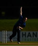 28 September 2020; Graham Hume of North West Warriors bowls during the Test Triangle Inter-Provincial Series 50 over match between Leinster Lightning and North-West Warriors at Malahide Cricket in Dublin. Photo by Sam Barnes/Sportsfile