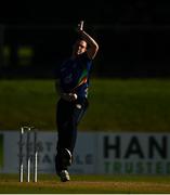 28 September 2020; Graham Hume of North West Warriors bowls during the Test Triangle Inter-Provincial Series 50 over match between Leinster Lightning and North-West Warriors at Malahide Cricket in Dublin. Photo by Sam Barnes/Sportsfile