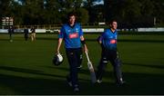 28 September 2020; George Dockrell, left, and Curtis Campher of Leinster Lightning leave the field following the Test Triangle Inter-Provincial Series 50 over match between Leinster Lightning and North-West Warriors at Malahide Cricket in Dublin. Photo by Sam Barnes/Sportsfile