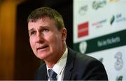 29 September 2020; Republic of Ireland manager Stephen Kenny during his squad announcement press conference at FAI Headquarters in Abbotstown, Dublin. Photo by Stephen McCarthy/Sportsfile