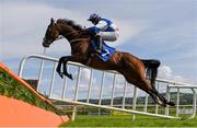 29 September 2020; Silver Star, with Denis O'Regan up, jumps the second during the Close Brothers Beginners Steeplechase at Punchestown Racecourse in Kildare. Photo by Seb Daly/Sportsfile
